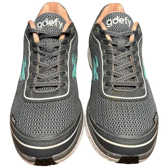 GRAVITY DEFYER Gdefy Mighty Walk Women's 9 Gray Salmon Shoes Comfort Sneakers - Picture 5 of 13